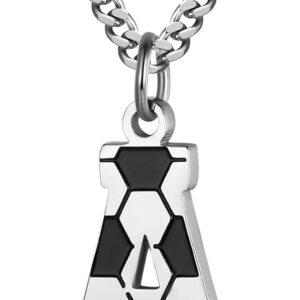 AIAINAGI Soccer Initial A-Z Letter Necklace for Men Soccer Charm Pendant Stainless Steel Silver Chain 22inch Personalized Soccer Gift for Men(A) | Rufus AIRufus AI