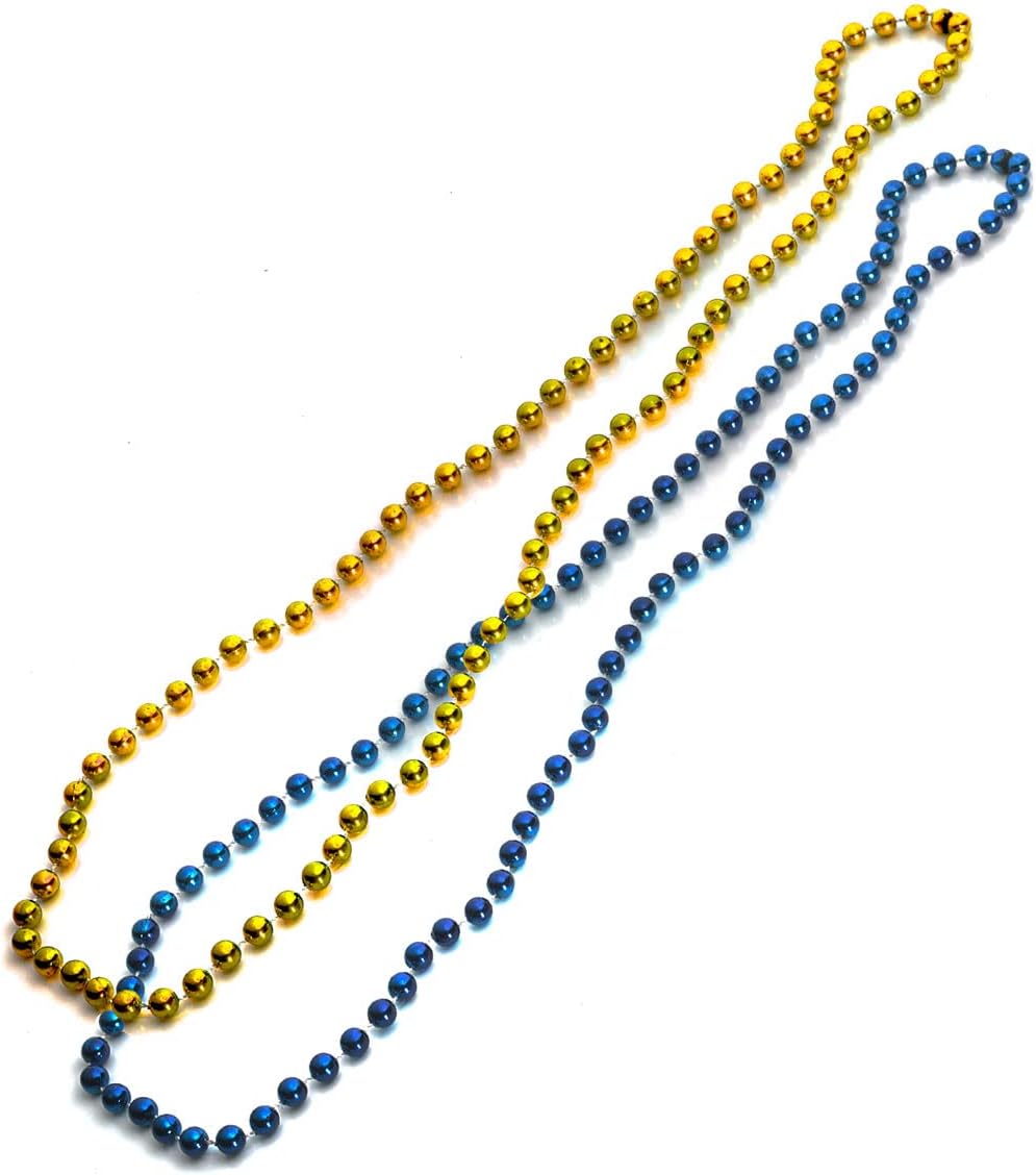 Anderson's Royal Blue and Gold Beads, 33 Inches, Set of 24, Fan Gear, Birthdays, Homecoming, Game Days, Holidays, Sports Fan Gear,School Spirit, Football Cheerleader Accessories  Toys & GamesRufus AIRufus AI