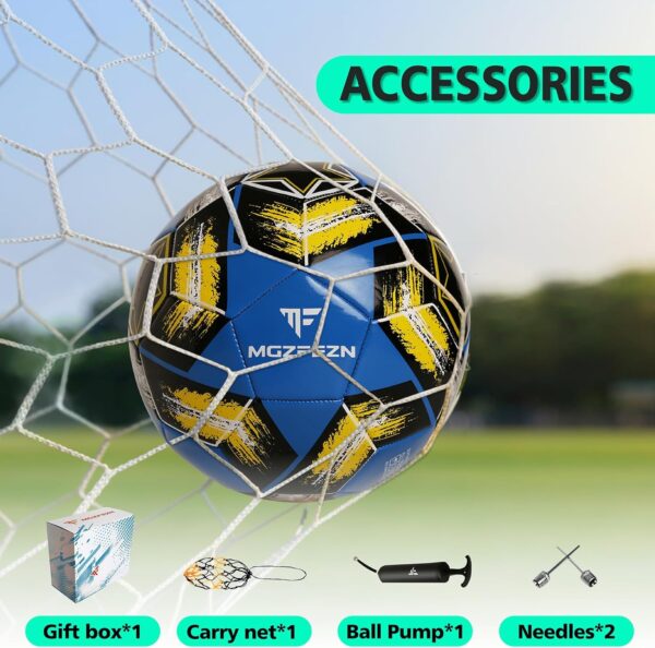 MGZFEZN Soccer Ball Size 5&Size 3 for Youth and Adults,Indoor Training Practice Soccer Ball,Gift Idea for Kid with 1 Pump 1 Net Bag and 2 Needle  Sports & OutdoorsRufus AIRufus AI - Image 2