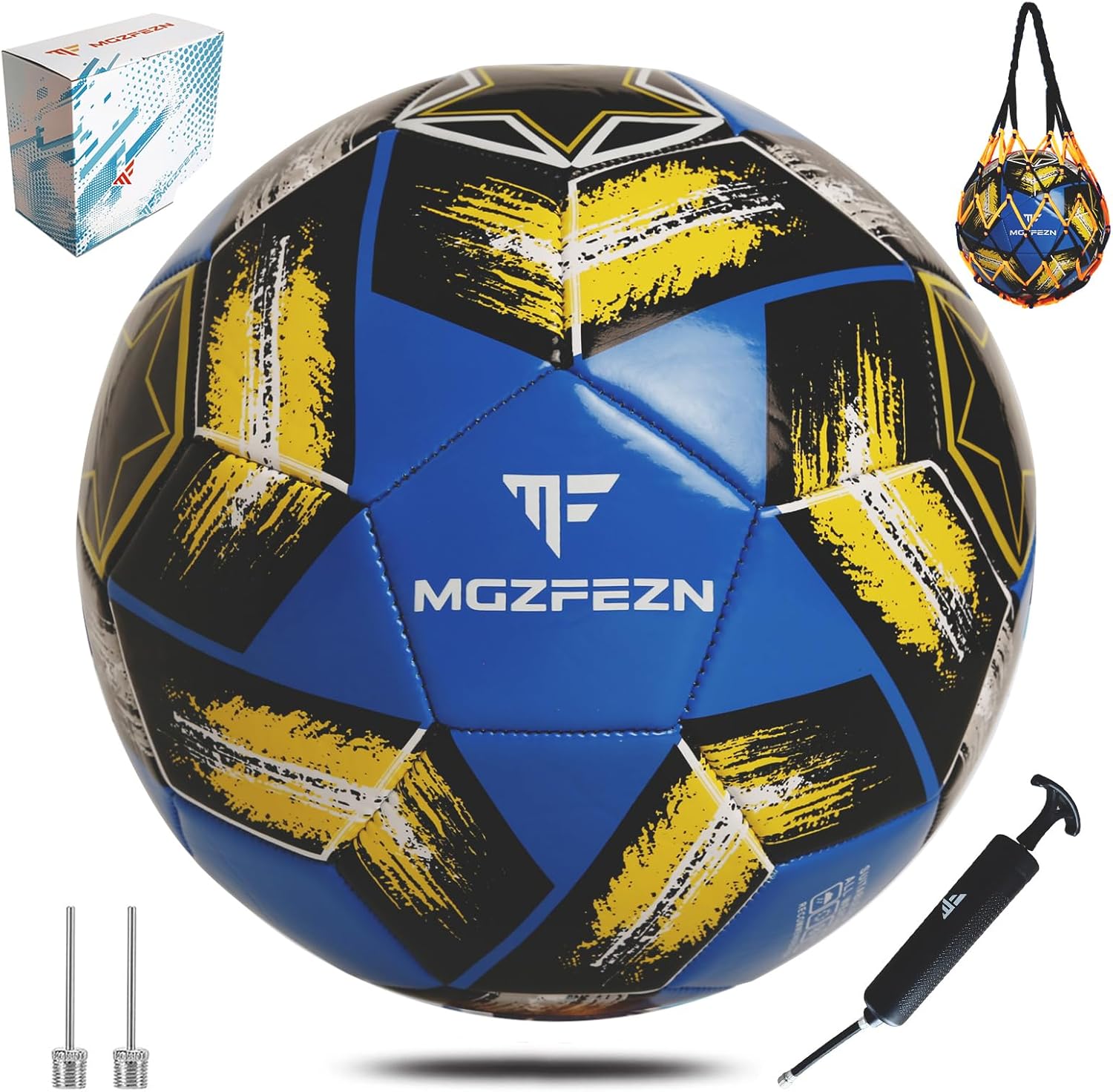MGZFEZN Soccer Ball Size 5&Size 3 for Youth and Adults,Indoor Training Practice Soccer Ball,Gift Idea for Kid with 1 Pump 1 Net Bag and 2 Needle  Sports & OutdoorsRufus AIRufus AI
