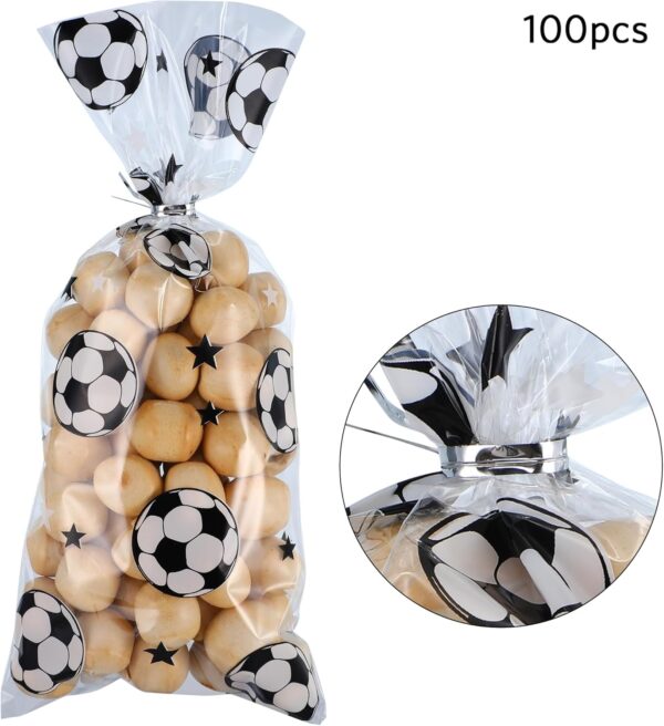 Blulu 100 Pcs Soccer Treat Gift Bags, Soccer Cellophane Party Favors Heat Sealable Football Treat Candy Bags with 100 Pcs Silver Twist Ties  Health & HouseholdRufus AIRufus AI - Image 3