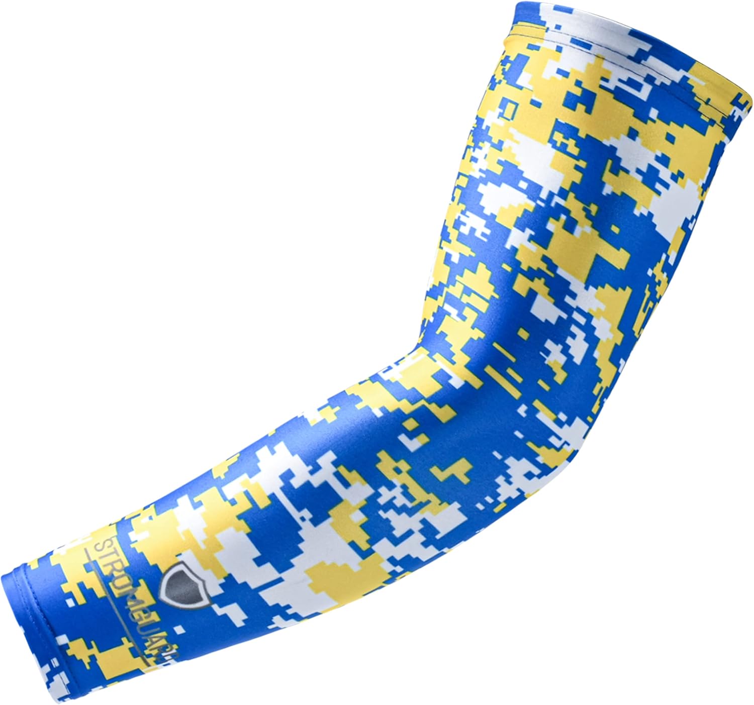 Stromguard Compression Sports Arm Sleeve Digital Camo Baseball Football Basketball - (One Arm Sleeve) (Youth Large, #20 - Royal Blue-Yellow-White)  Sports & OutdoorsRufus AIRufus AI