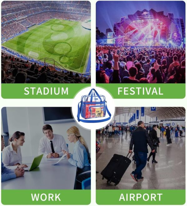 Bagenius Clear Bag Stadium Approved 12×6×12 Clear bag for Stadium Events Sports Concert Festival Work, Blue  Sports & OutdoorsRufus AIRufus AI - Image 5