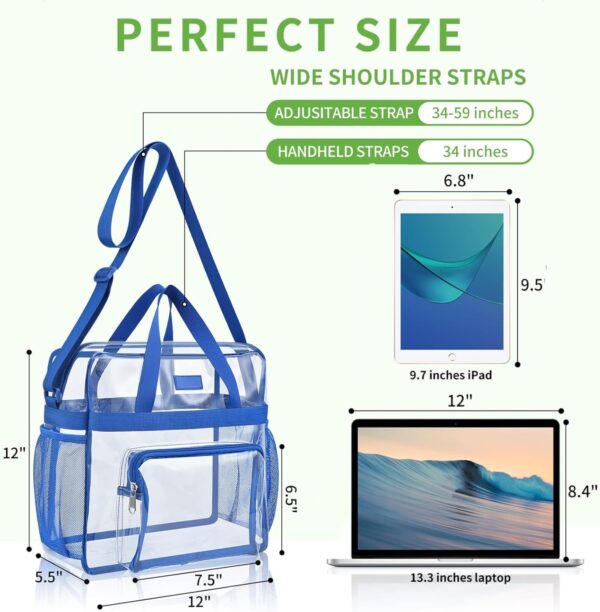 Bagenius Clear Bag Stadium Approved 12×6×12 Clear bag for Stadium Events Sports Concert Festival Work, Blue  Sports & OutdoorsRufus AIRufus AI - Image 2