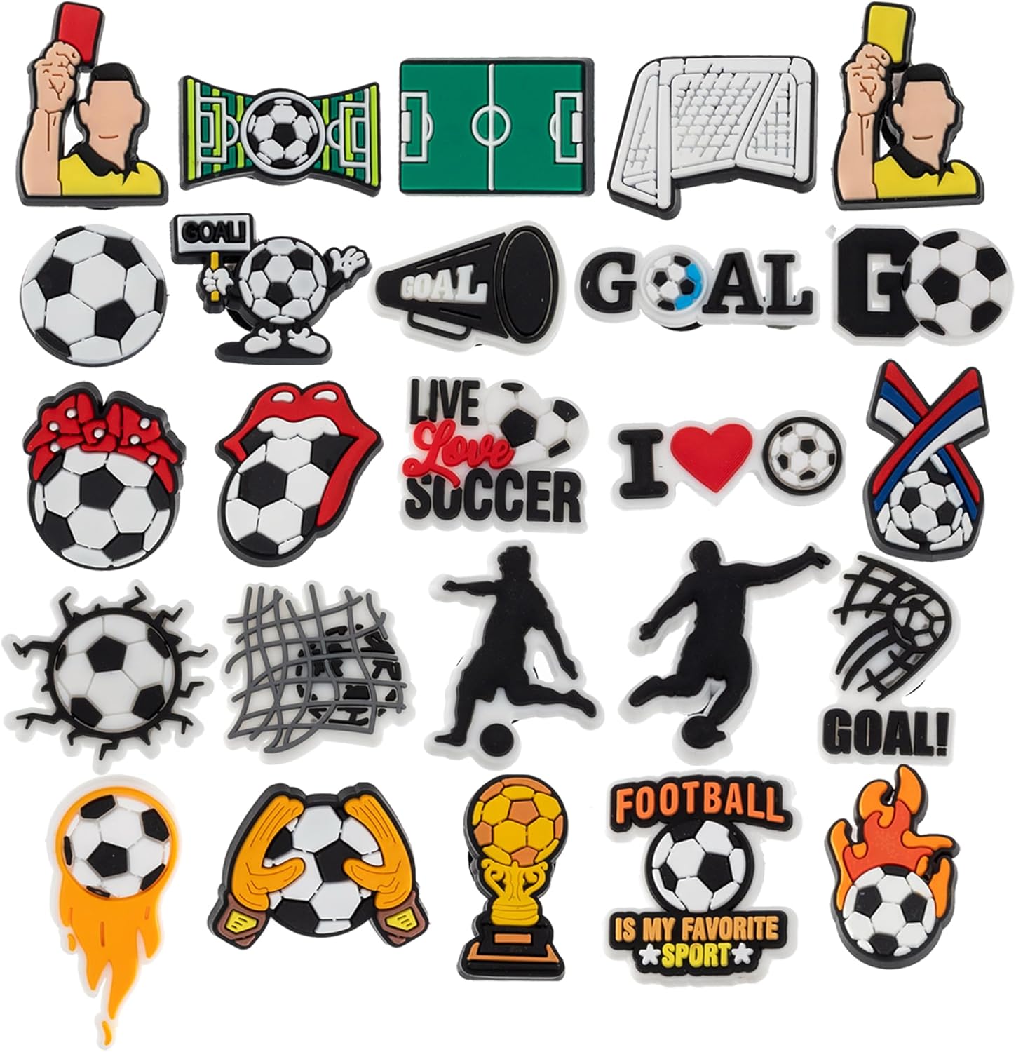 MelleFlarynsun Soccer Shoe Charms Fit for Croc Clog Wristband Bracelet Decoration Sports Football Pins Accessories Shoe Charm for Men Women Birthday Party Favor Gifts  Clothing, Shoes & JewelryRufus AIRufus AI