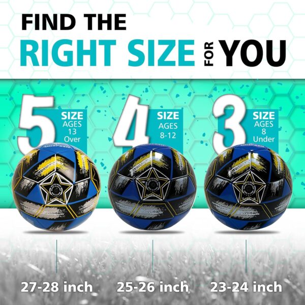 MGZFEZN Soccer Ball Size 5&Size 3 for Youth and Adults,Indoor Training Practice Soccer Ball,Gift Idea for Kid with 1 Pump 1 Net Bag and 2 Needle  Sports & OutdoorsRufus AIRufus AI - Image 5