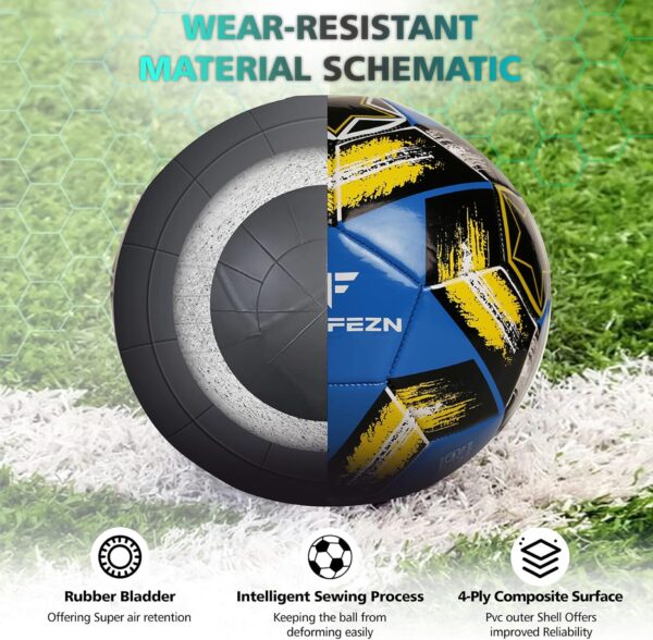 MGZFEZN Soccer Ball Size 5&Size 3 for Youth and Adults,Indoor Training Practice Soccer Ball,Gift Idea for Kid with 1 Pump 1 Net Bag and 2 Needle  Sports & OutdoorsRufus AIRufus AI - Image 3