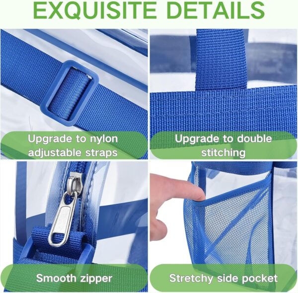 Bagenius Clear Bag Stadium Approved 12×6×12 Clear bag for Stadium Events Sports Concert Festival Work, Blue  Sports & OutdoorsRufus AIRufus AI - Image 3